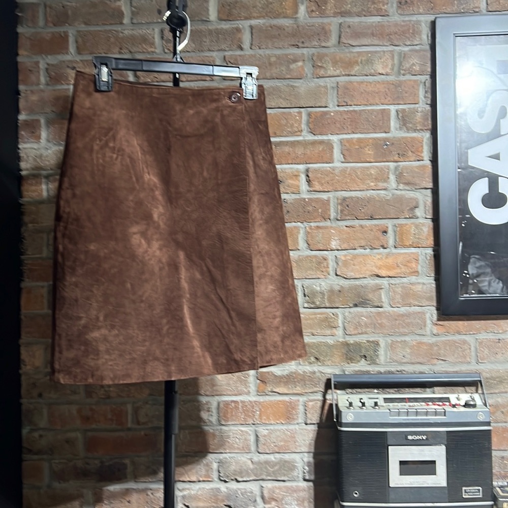 Vintage leather a-line skirt